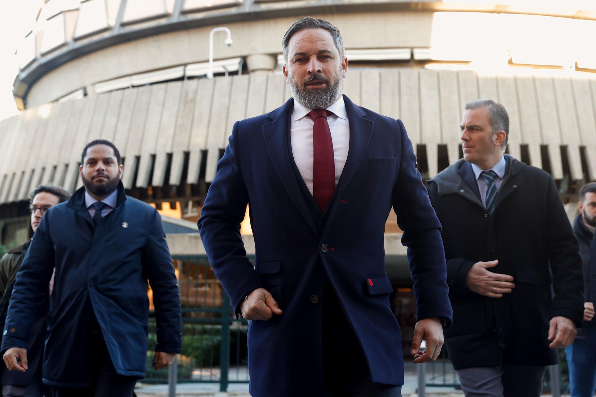 Santiago Abascal, Ignacio Garrica y Javier Ortega Smith.