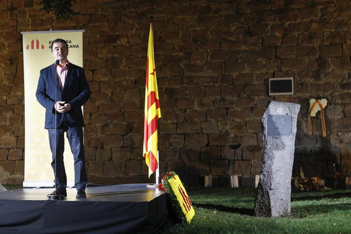 El dirigent d’ERC Alfred Bosch, en un moment de l’homenatge a Companys.