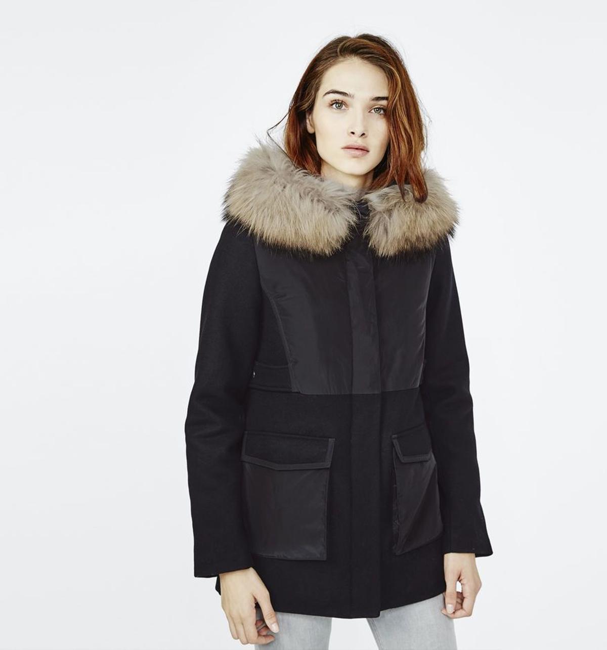 Parka acolchada con capucha de pelo, Maje 262,50