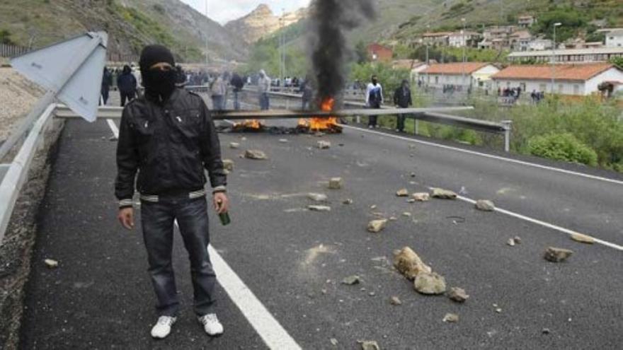 Incidentes en León entre mineros y antidisturbios