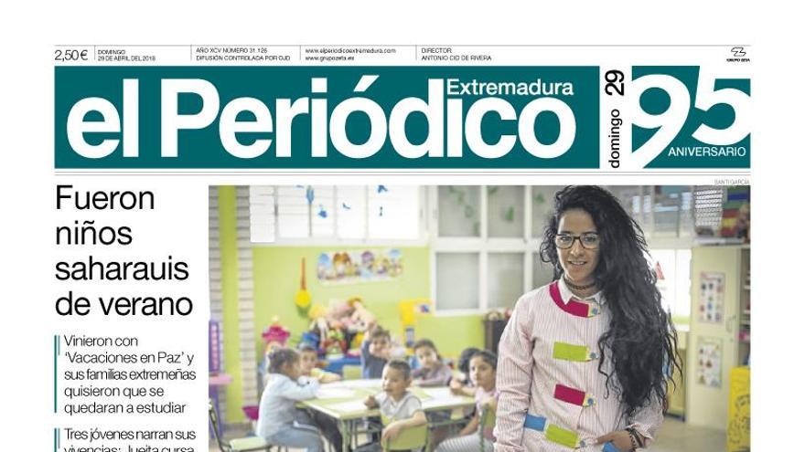 Esta es la portada de EL PERIÓDICO EXTREMADURA correspondiente al día 29 de abril del 2018