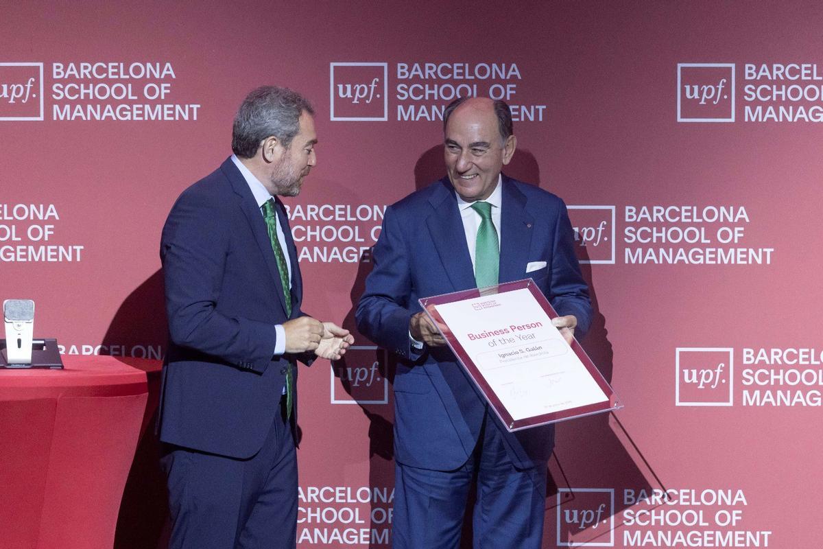 El presidente de Iberdrola, Ignacio Sánchez Galán, ha sido distinguido por la Universitat Pompeu Fabra - Barcelona School of Management, con el premio 'Business Person of the Year