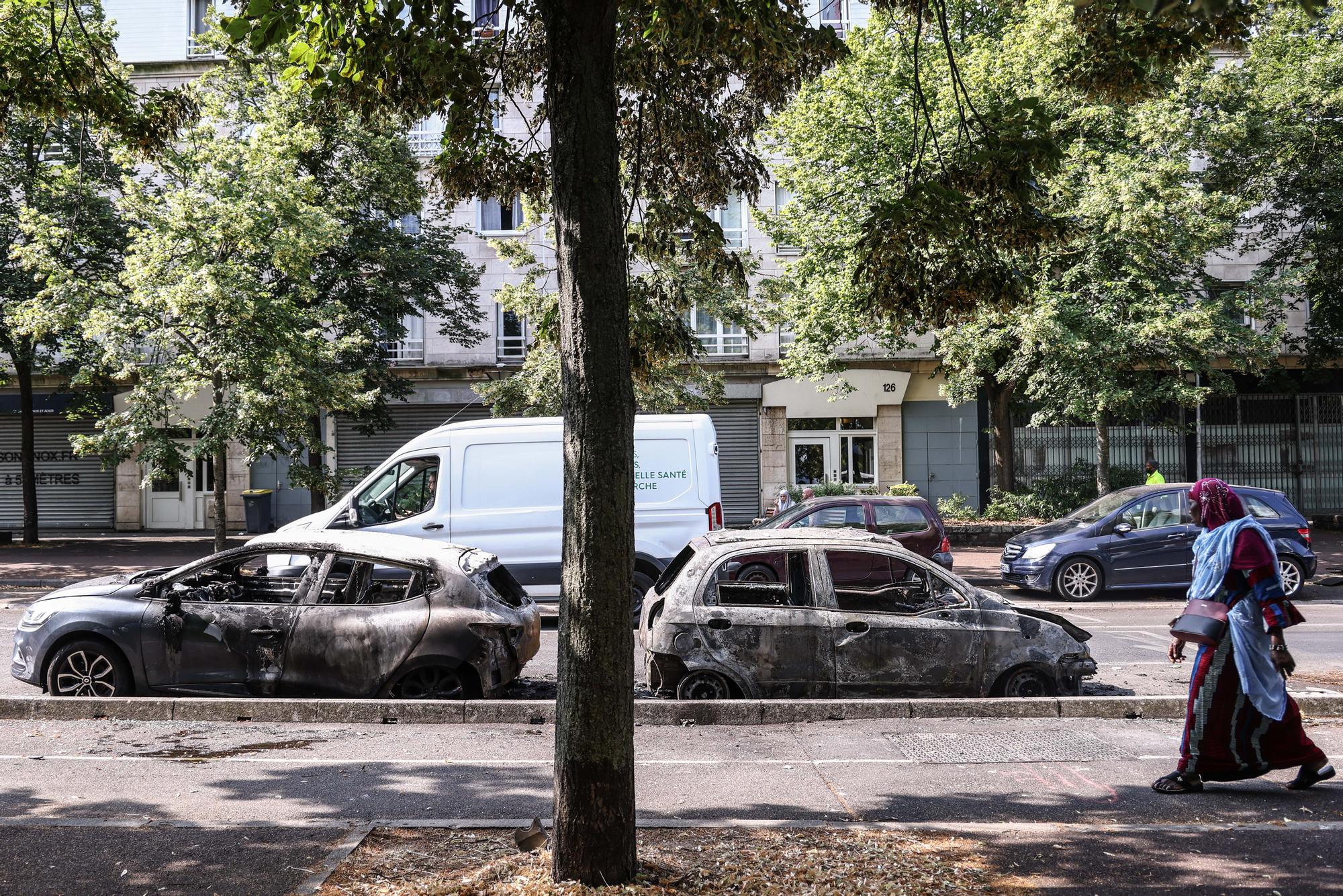 Clean up in Nanterre after riots over teenager fatally shot by police