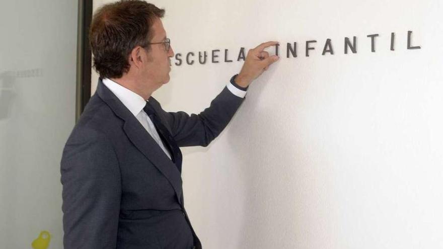 Alberto Núñez Feijóo en la inauguración de la escuela infantil de A Sardiñeira.