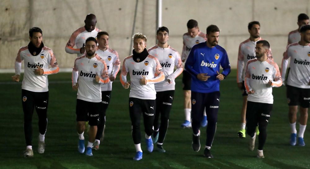 Entrenamiento del Valencia CF antes del Vila-real.