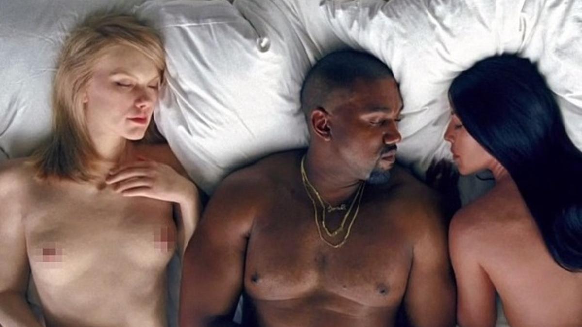 Taylor Swift, en la cama con Kanye West y Kim Kardashian.