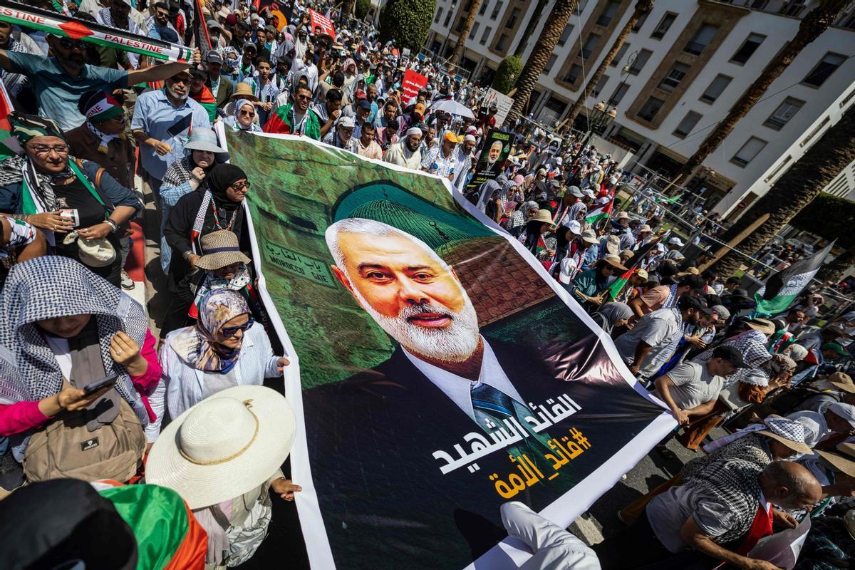 Rabat sale a la calle en apoyo del líder de Hamas asesinado por Israel