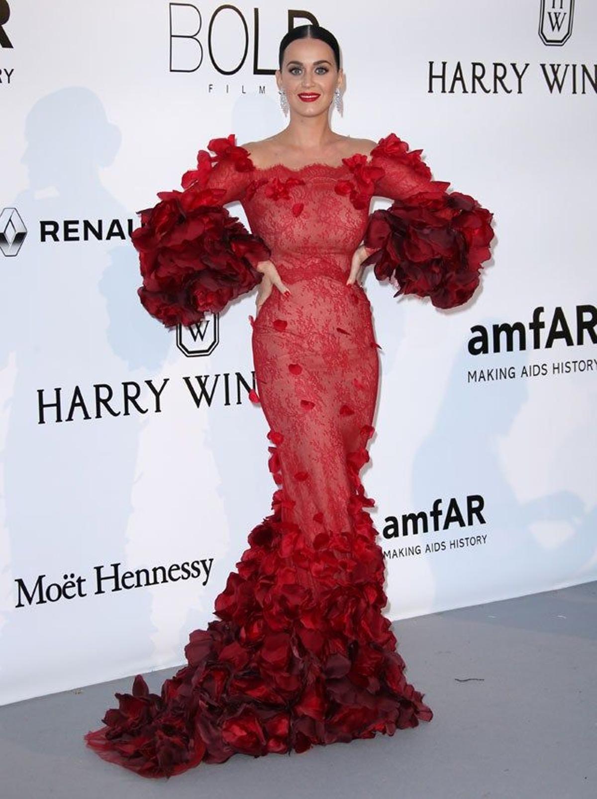 Katy Perry, de Marchesa, en la gala amfAR de Cannes 2016.