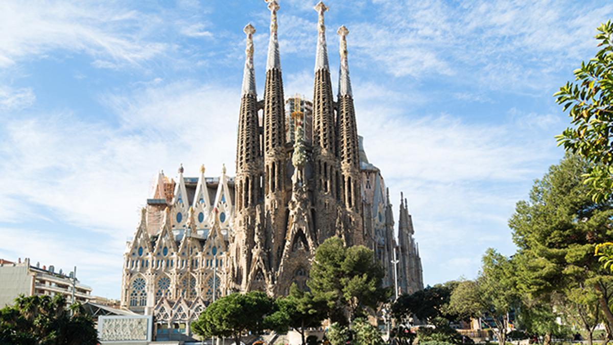 Paisaje de la Sagrada Familia en Barcelona