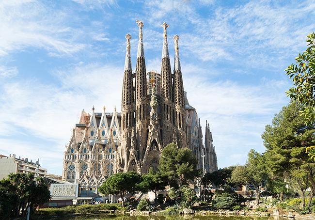 Paisaje de la Sagrada Familia en Barcelona