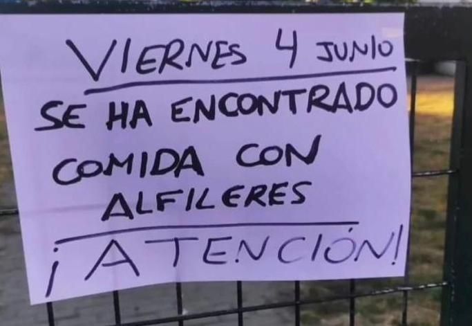 Cartel de advertencia.