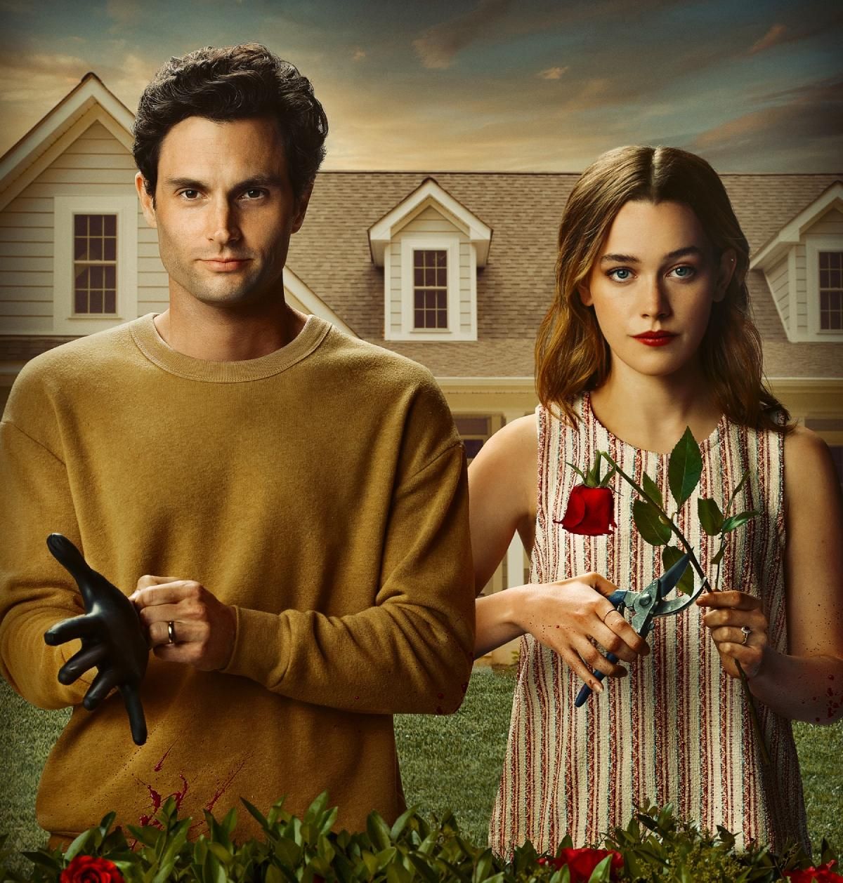 Penn Badgley y Victoria Pedretti, Joe y Love en la tercera temporada de la serie 'You' (Netflix)
