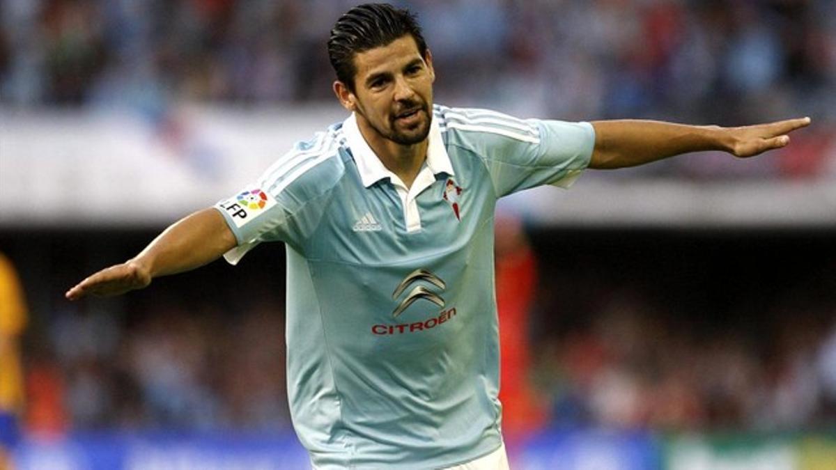 Nolito celebra el tanto anotado frente al FC Barcelona