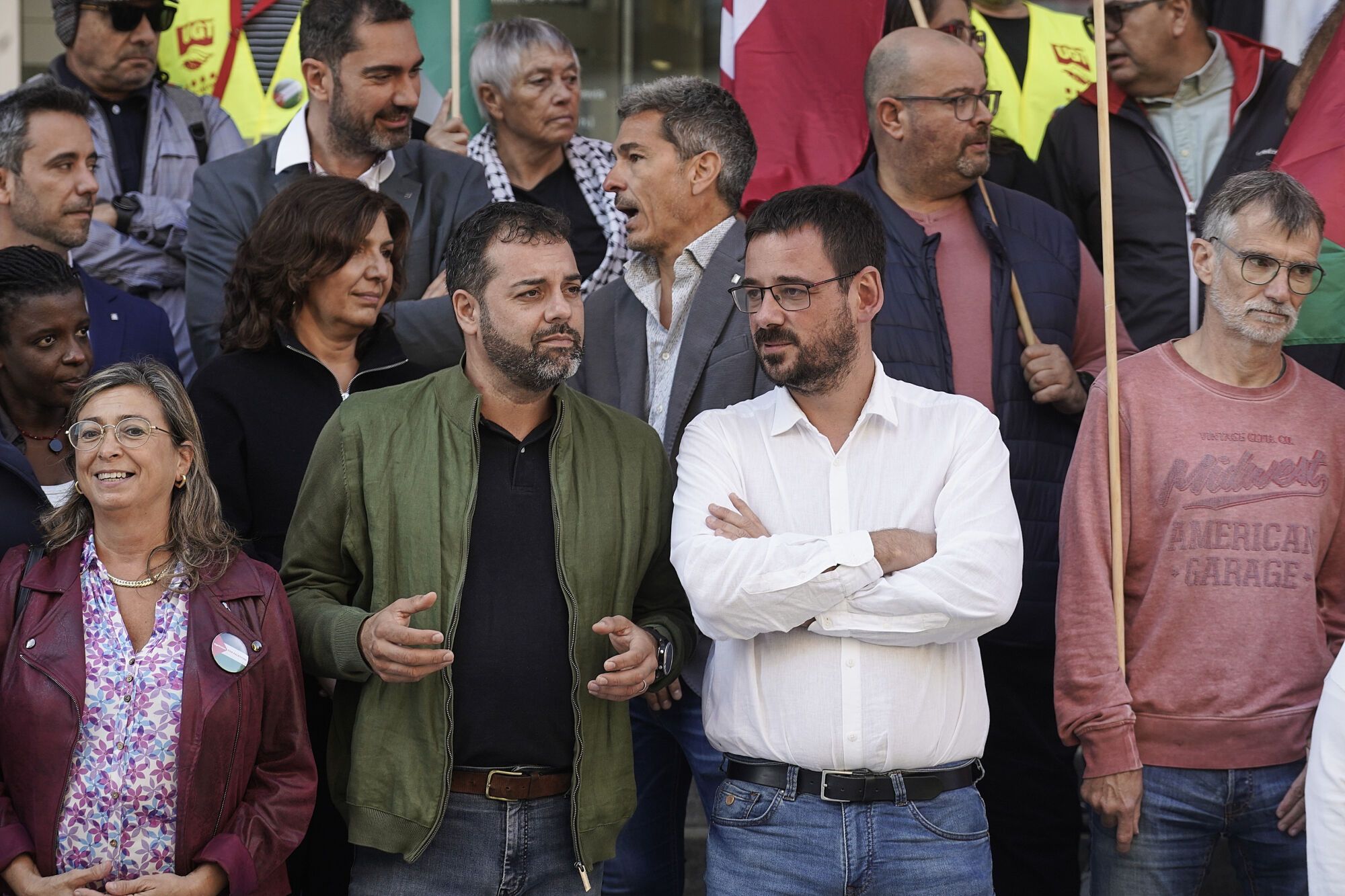 Girona concentració davant de la seu de la Generalitat de Girona vaga general en suport a Palestina