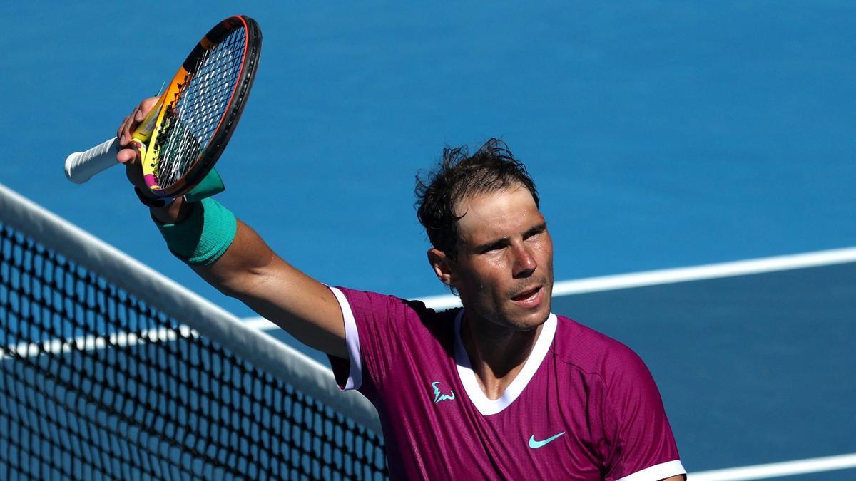 Rafa Nadal, tras ganar a Yannick Hanfmann.