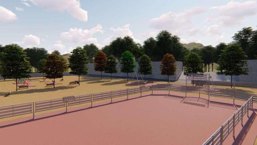 Infografía del nuevo parque que el Concello de Nigrán instalará en San Pedro. // D.P.