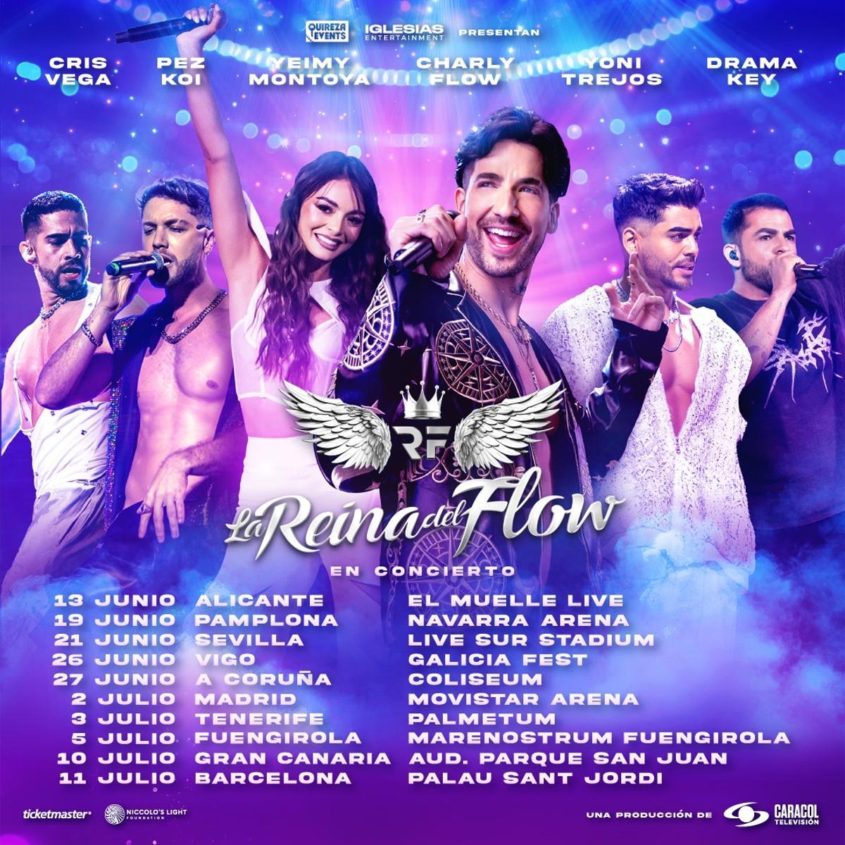 Cartel de la gira de conciertos en España de 'La Reina del Flow'.