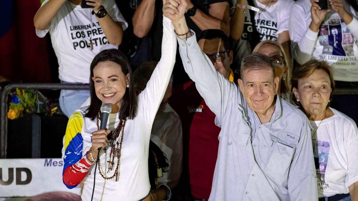 María Corina Machado y Edmundo González, durante las últimas elecciones.