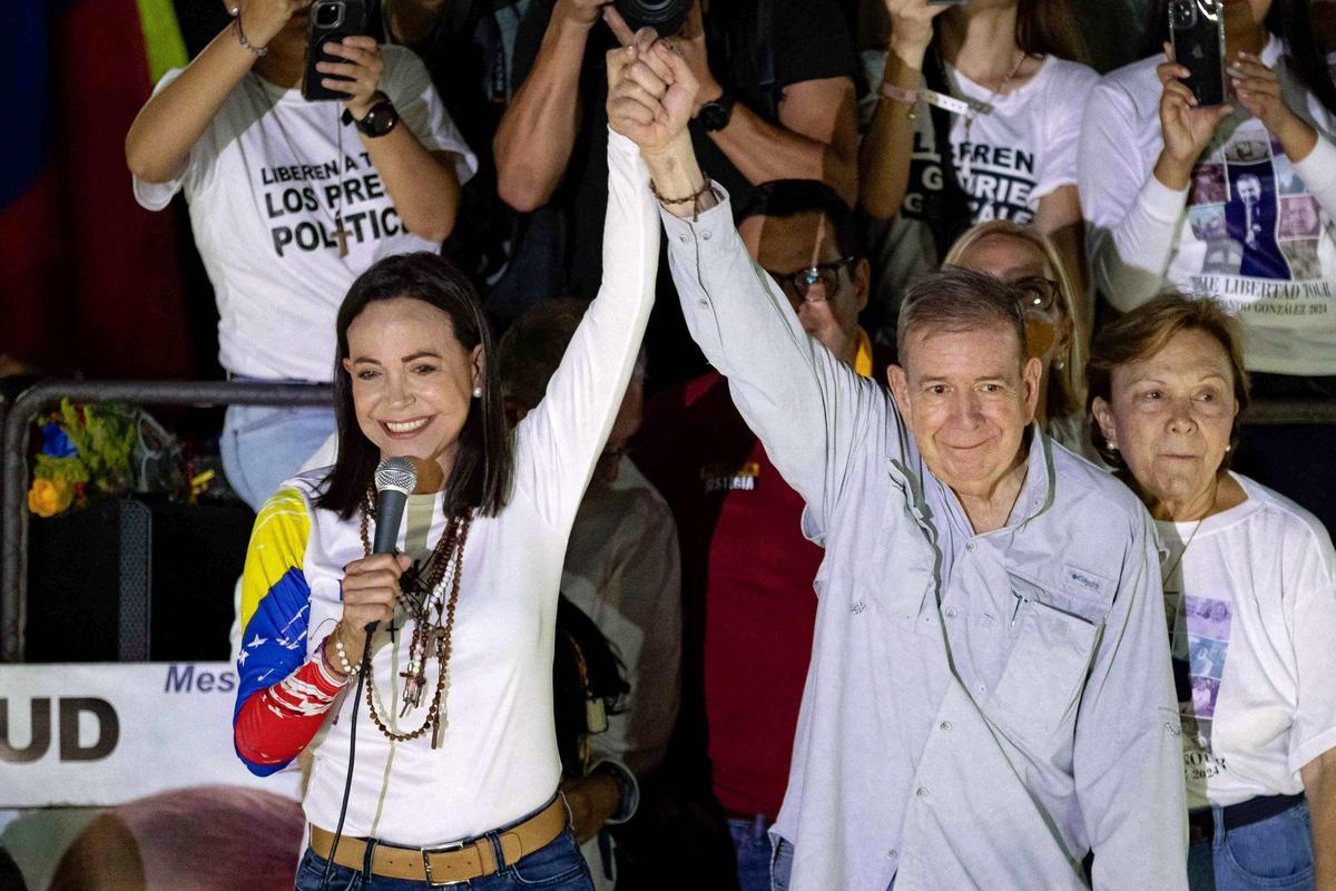 María Corina Machado y Edmundo González, durante las últimas elecciones.