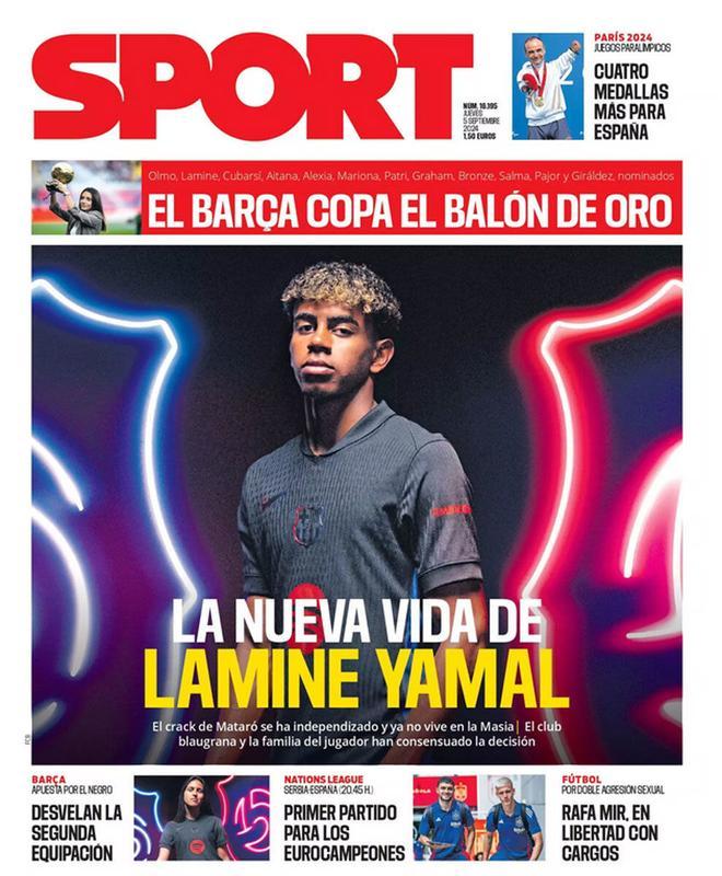 Las portadas deportivas de hoy, jueves 5 de septiembre