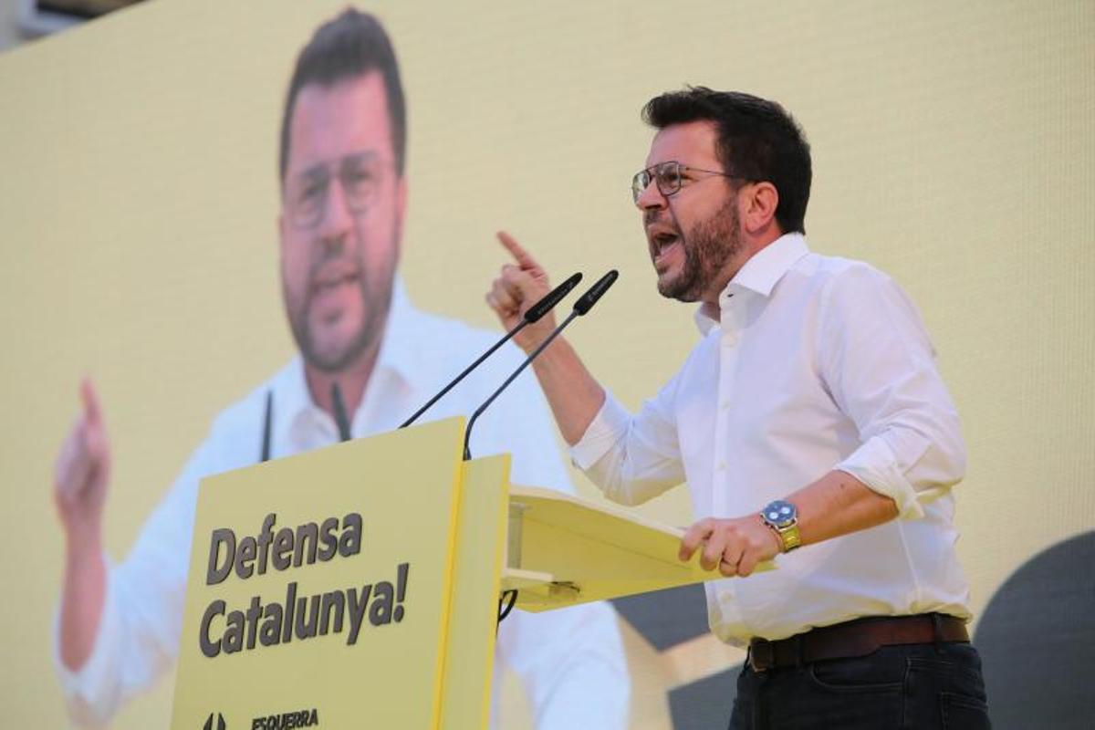 Pere Aragonès en el mitin central de campaña de ERC