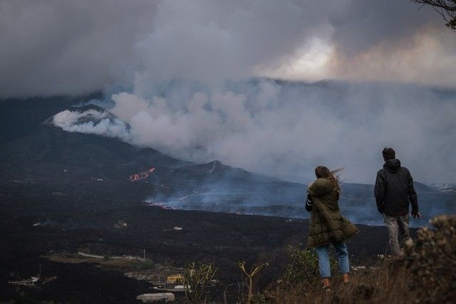 Volcán de La Palma, plataneras y zona de exclusión