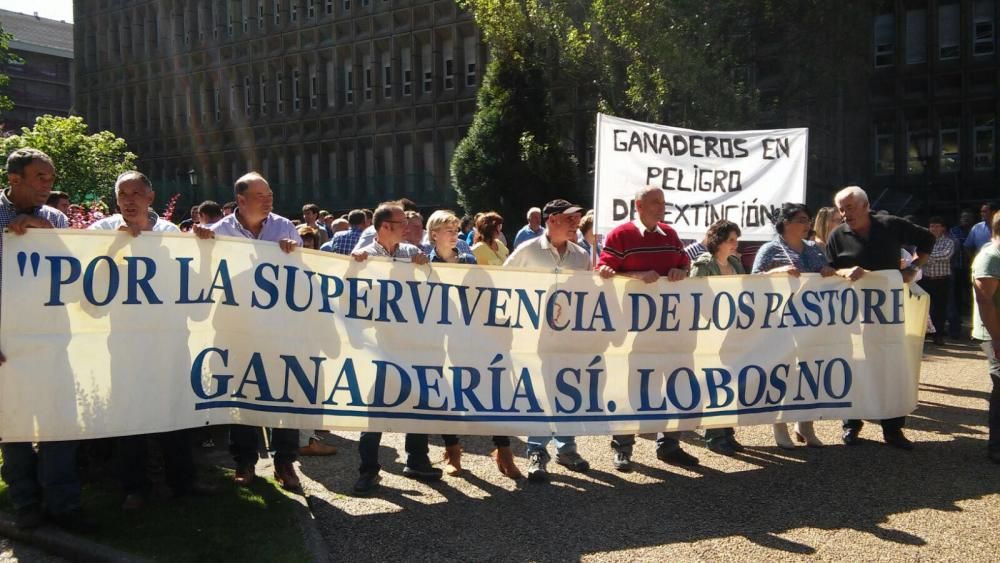 Manifestación de ganaderos en Oviedo