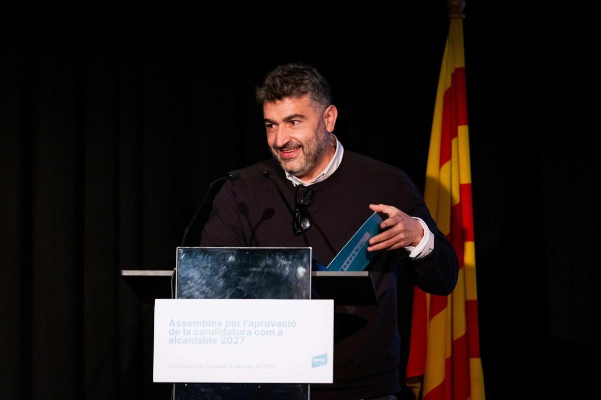 Dani Mauriz, durant la seva intervenció a l'assemblea en la qual va ser escollit
