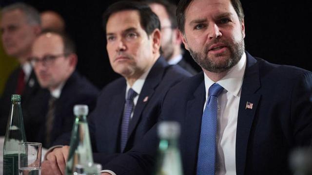 El vicepresident J. D. Vance i el secretari d’Estat dels EUA, Marco Rubio, a Múnic, el 14 de febrer. | AFP