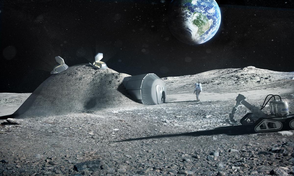 Recración virtual de la futura base lunar europea