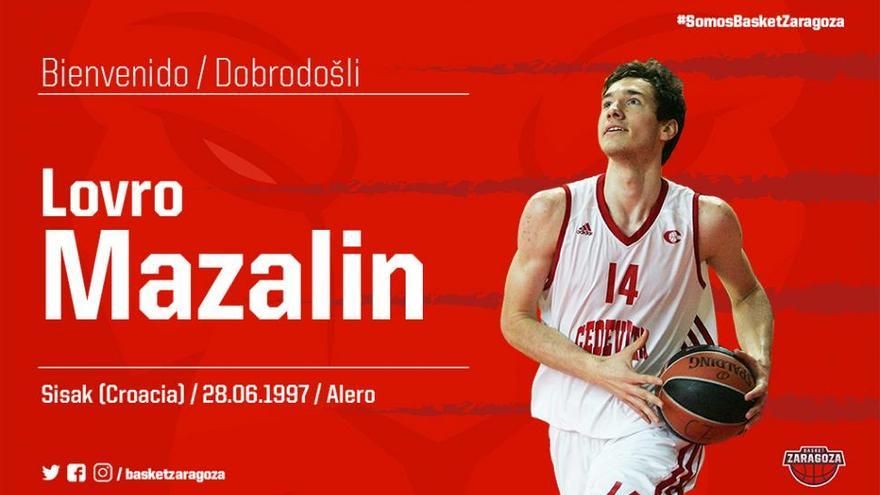 El Tecnyconta Zaragoza incorpora al croata Lovro Mazalin