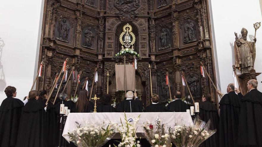 Representación del Voto Villa ante la Inmaculada en la iglesia de Villalpando el pasado mes de diciembre.