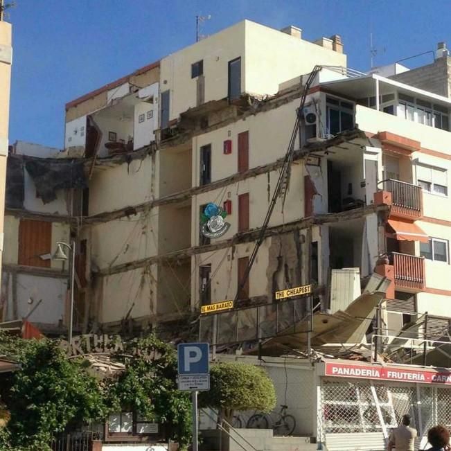 Derrumbe de un edificio de viviendas en Los Cristianos