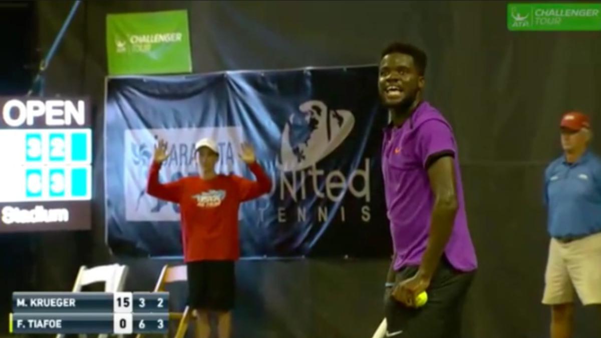 Frances Tiafoe, durante el partido en cuestión