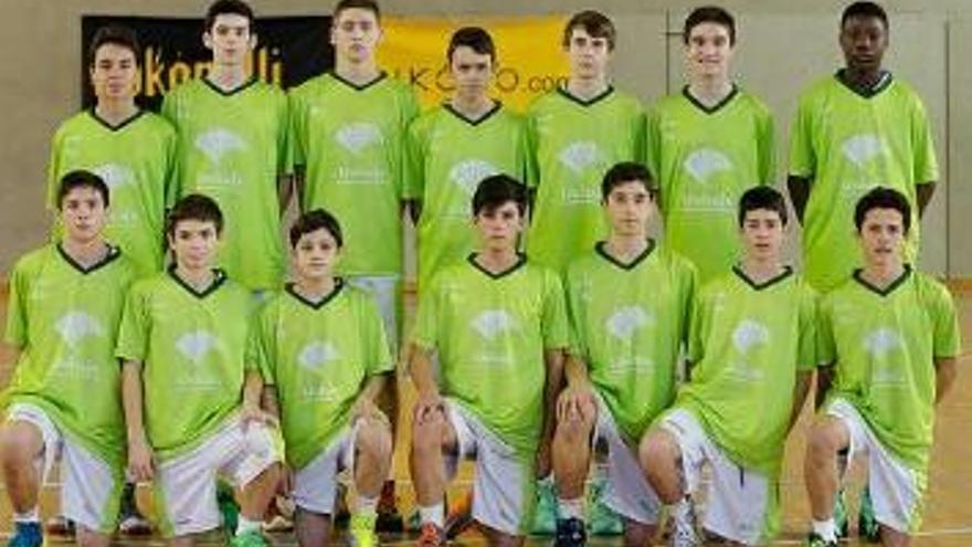 Plantilla del Unicaja infantil ganador en Castelldefels.