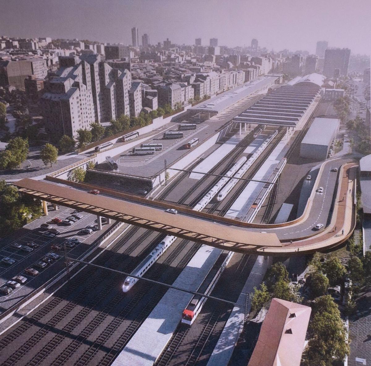 Vista cenital de la futura pasarela.