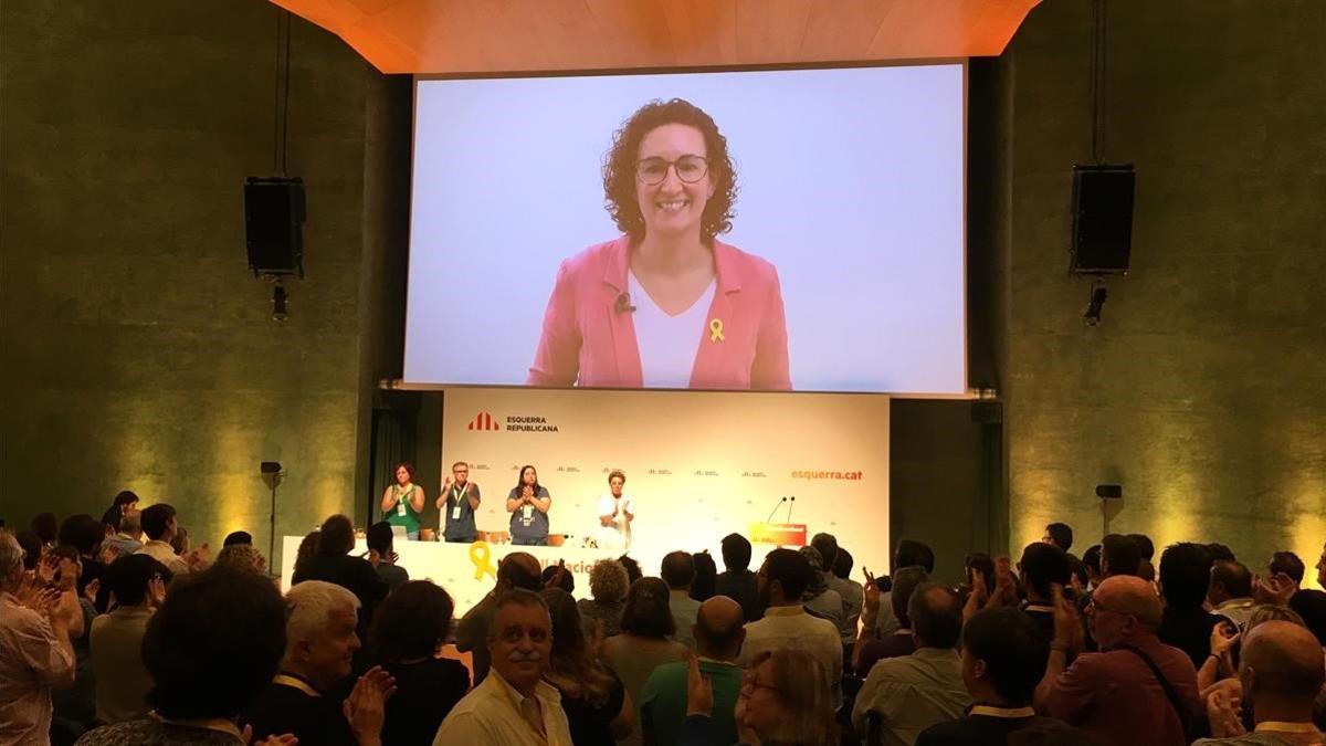 Marta Rovira participa, vía videoconferencia, en el consejo nacional de ERC del pasado 22 de septiembre.