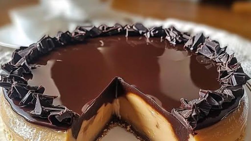 Flan de galletas María y chocolate