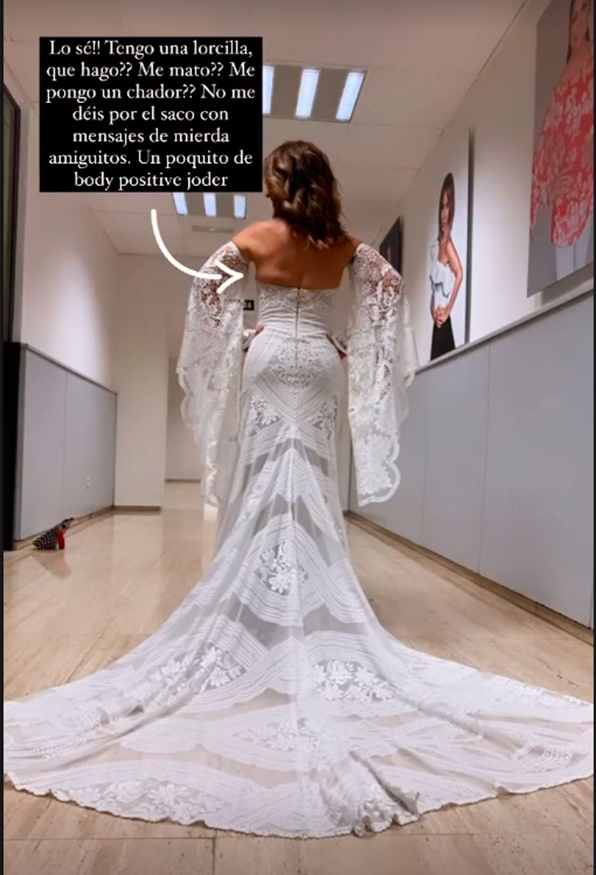 Laura Fa se pone el vestido de novia de Anabel Pantoja en Sálvame