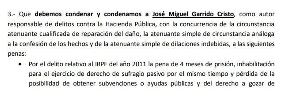 Condena a José Miguel Garrido.