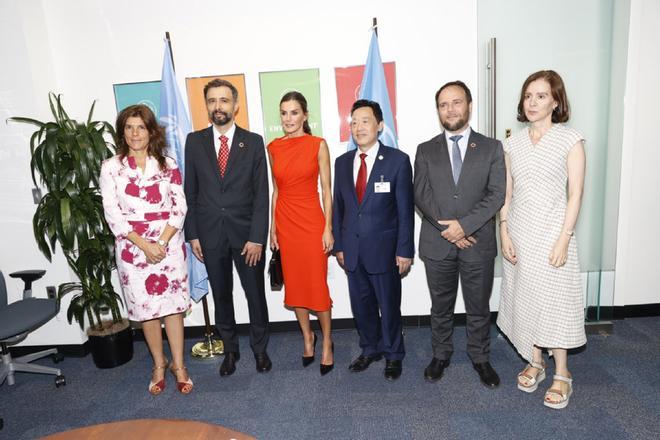 La reina Letizia, con vestido de Zara, en Nueva York