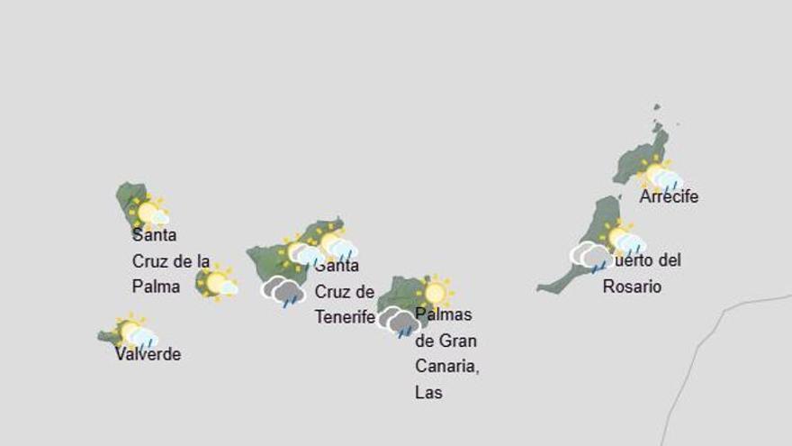 Temporal en Canarias: lluvias fuertes, viento fuerte y descenso térmico este miércoles por la borrasca Therese