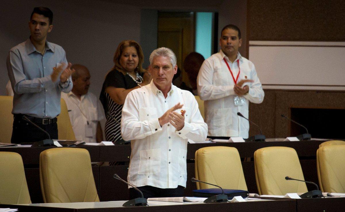 REFILE - UPDATING RESTRICTION Cuba’s President Miguel Diaz-Canel reacts during the extraordinary session of the Cuba’s National Assembly in Havana, Cuba, June 2, 2018. Irene Perez/Courtesy of Cubadebate/Handout via Reuters. ATTENTION EDITORS - THIS PICTURE WAS PROVIDED BY A THIRD PARTY.