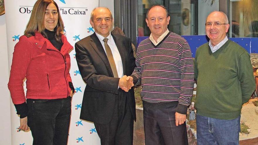 Ángel, Orfí, Martín y García cerraron ayer la entrega del donativo.