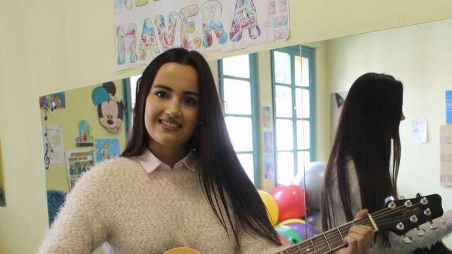 Amaia García Sagarzazu, en la Escuela de Música de Cudillero.