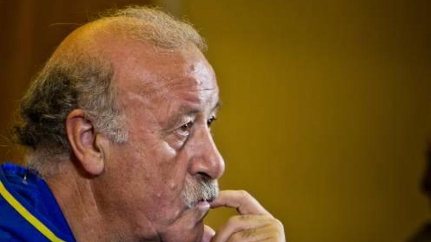 Vicente Del Bosque durante su rueda de prensa en el hotel Meliá.