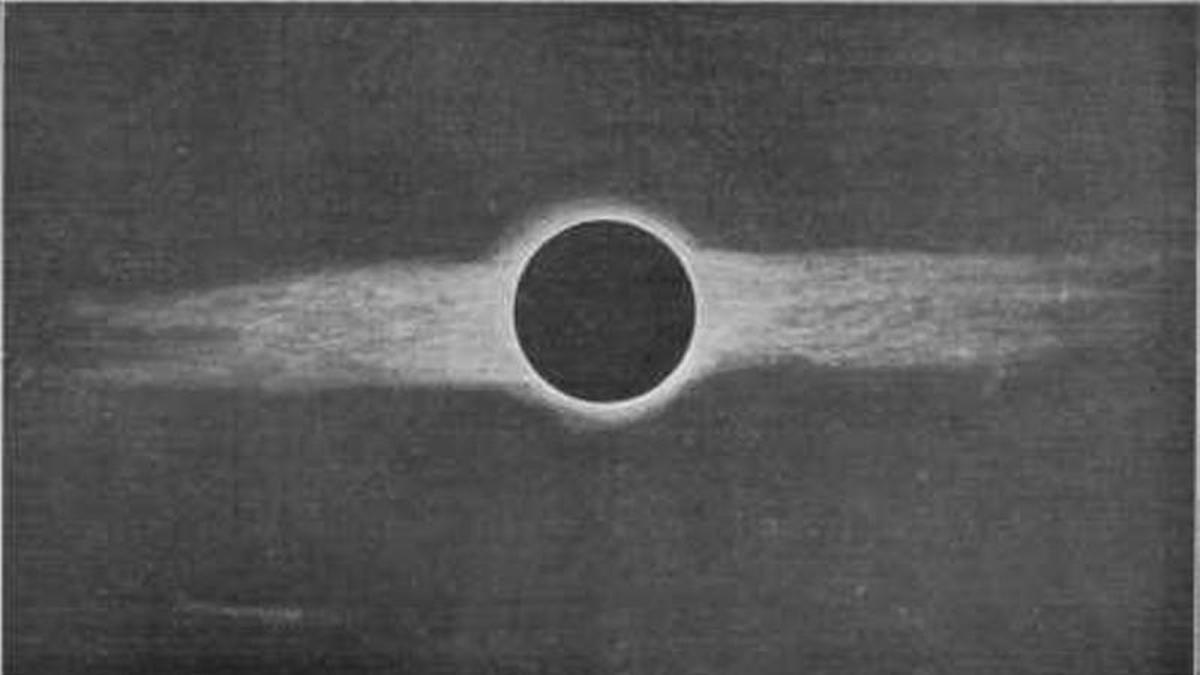 La fotografía que Josep Comas tomó del eclipse en Valdeorras en 1912.
