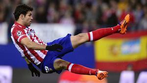 Diego Costa, durant la tornada de vuitens de la Champions contra el Milan al Calderón.