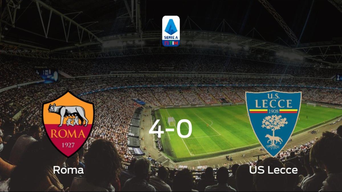 La AS Roma consigue los tres puntos en casa tras pasar por encima al US Lecce (4-0)