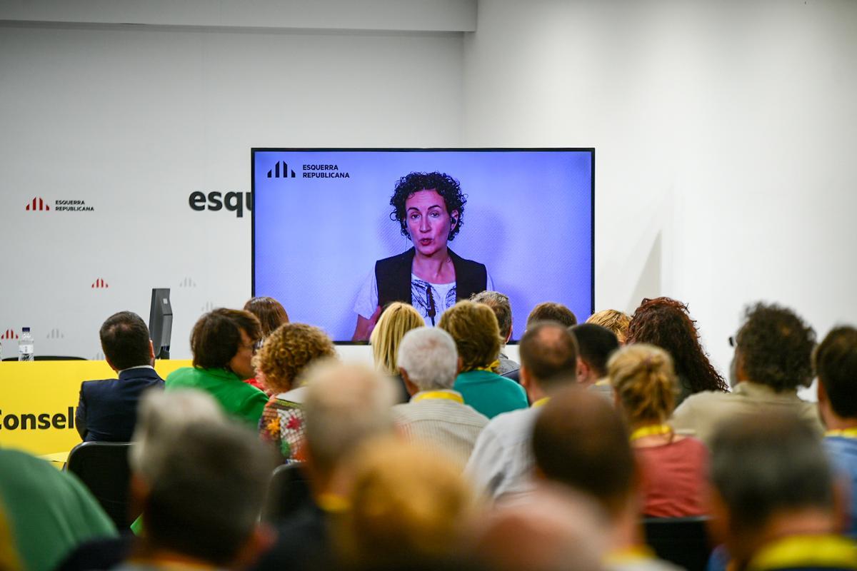 La secretaria general de ERC, Marta Rovira, en el último consejo nacional de ERC.